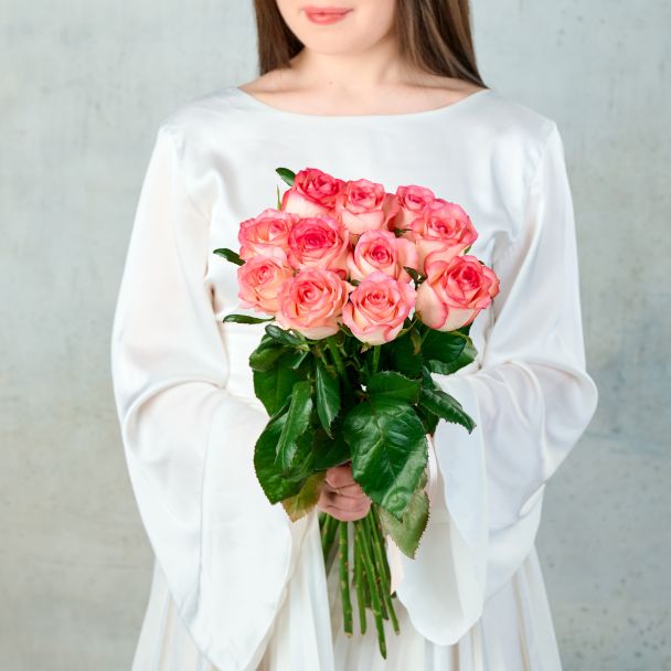 Букет из 11 розовых Российских роз